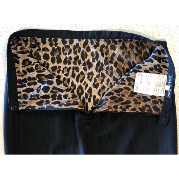 Dolce & Gabanna Black Striped Pencil Skirt SZ 40 4 - Picture 4 of 6